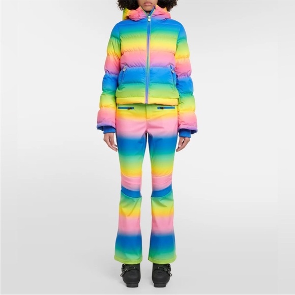 Perfect Moment Rainbow High Waist Aurora Flare Ski Pant Rainbow size L - Picture 13 of 15